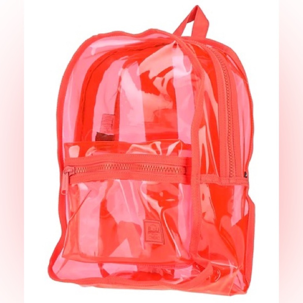 HERSCHEL SUPPLY COMPANY Hot Coral PVC Backpack Clear Orange Classic X-Large